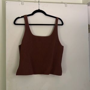 Aritzia Babaton sculpt knit square neck tank - dusty rose